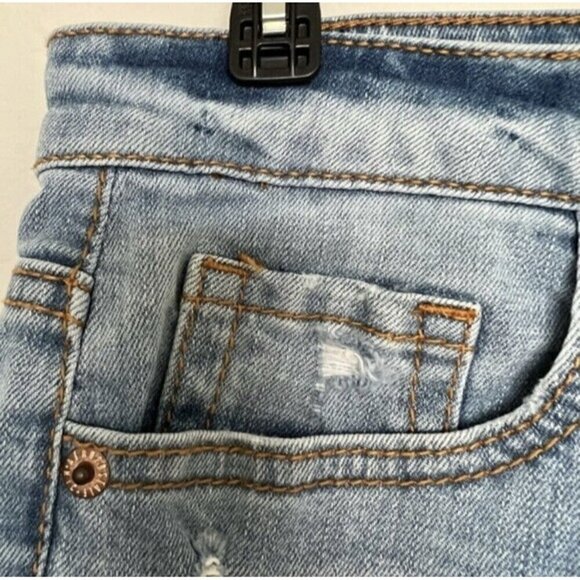 Aeropostale Denim Jean Shorts Size 4 Distressed Blue stretch - Picture 6 of 9